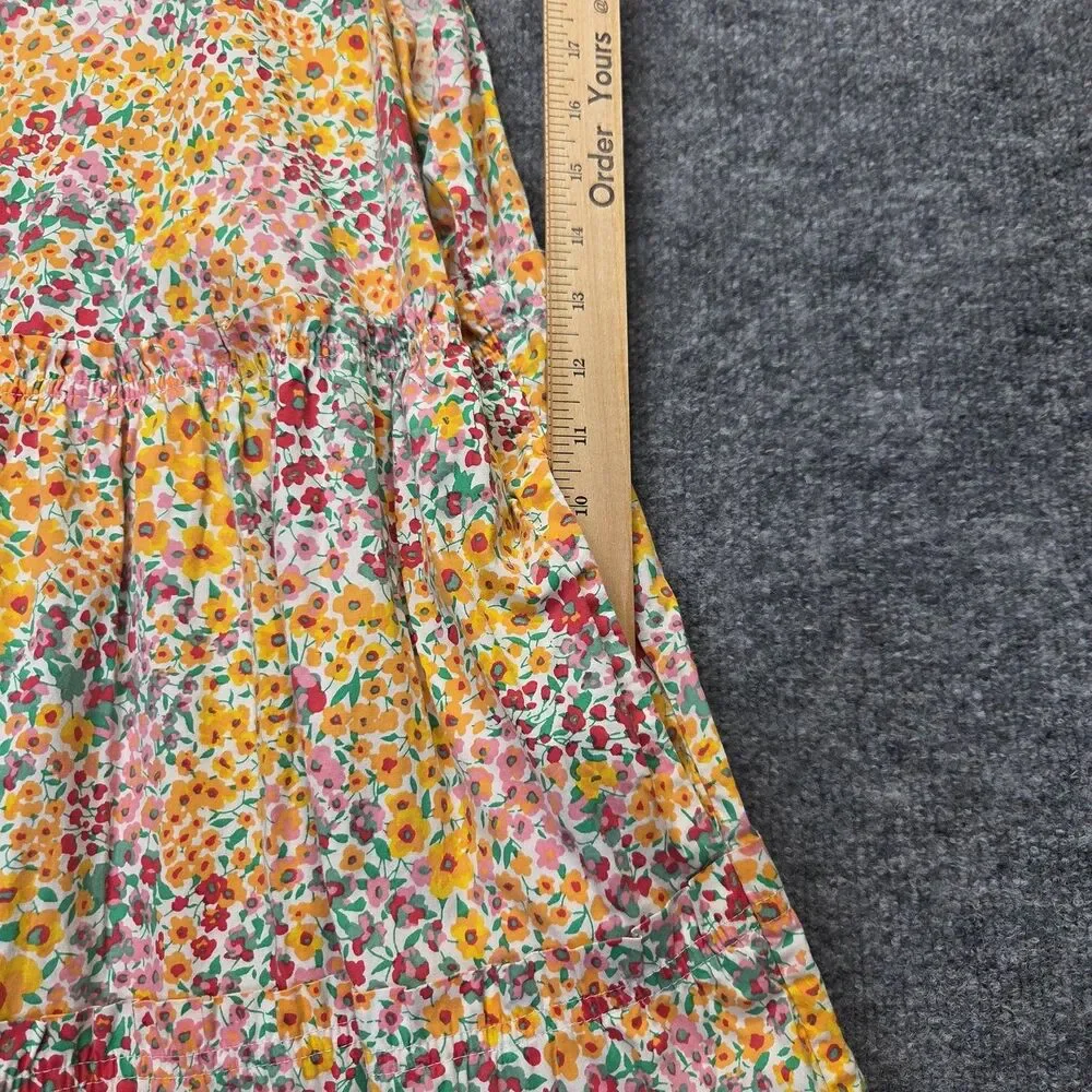 J.Crew Dress Womens 18 Multicolor Floral Sleeveless Tiered Midi Sundress Summer - Picture 9 of 11